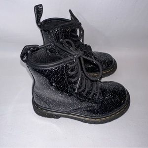 Dr. Martens Toddler 1460 Cosmic Glitter Lace Up Boot Black Size 8